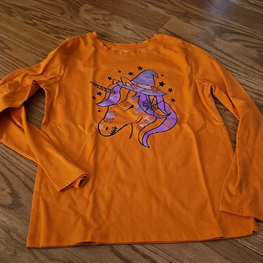 Orange Unicorn Witch Kids Shirt